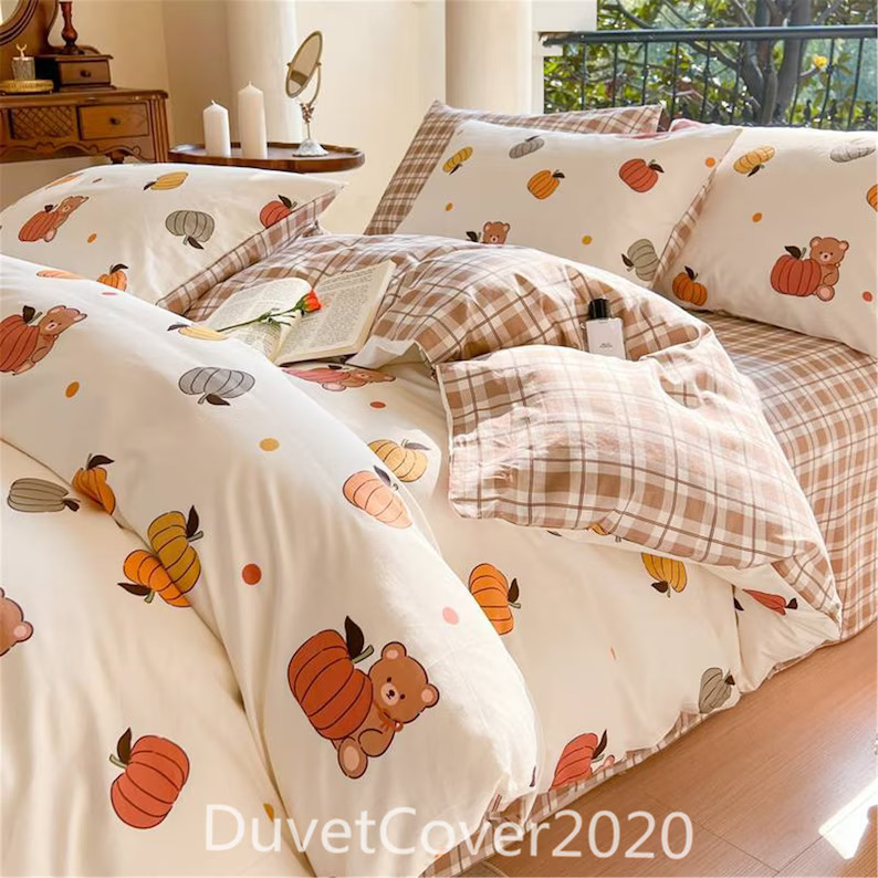 Halloween Pumpkin Bears Duvet Covers