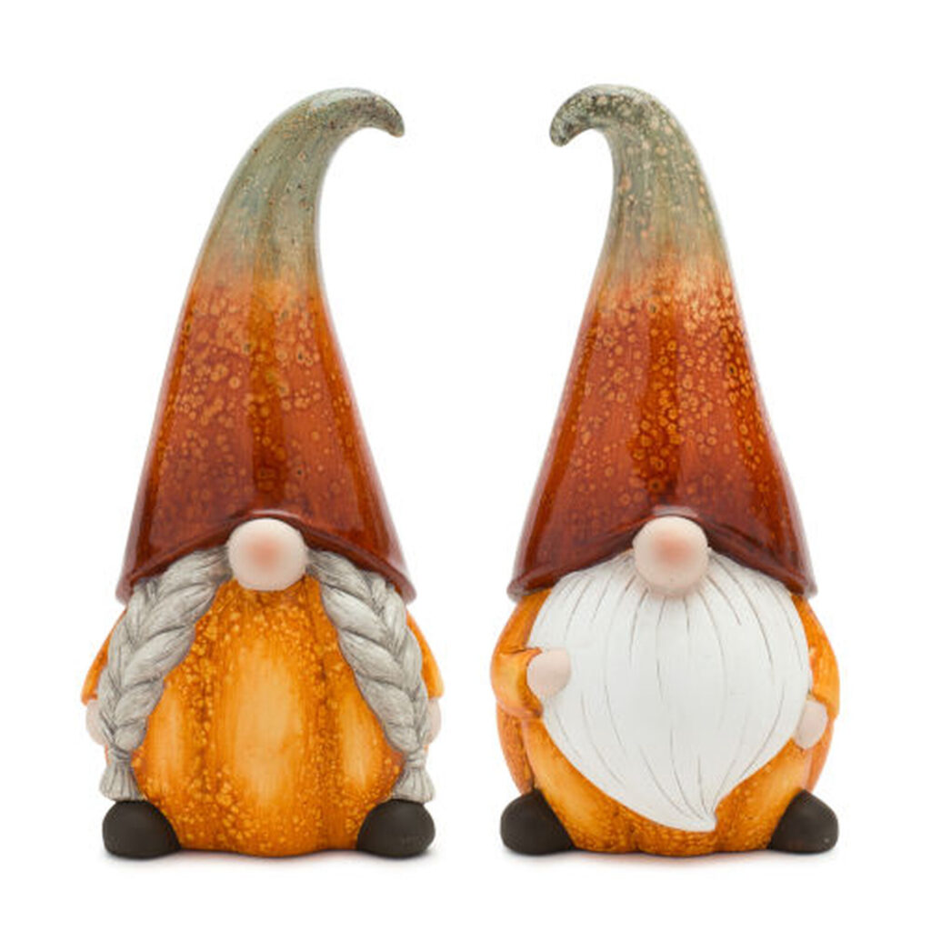 Halloween Pumpkin Gnome Figurine Set