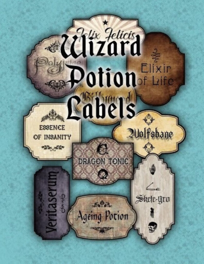 Wizard Potion Bottle Labels