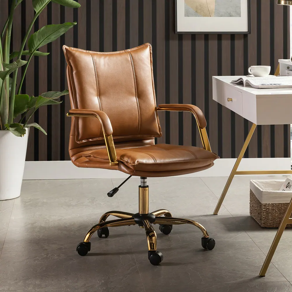 Zarina Modern Faux Leather Swivel Office Desk Chair
