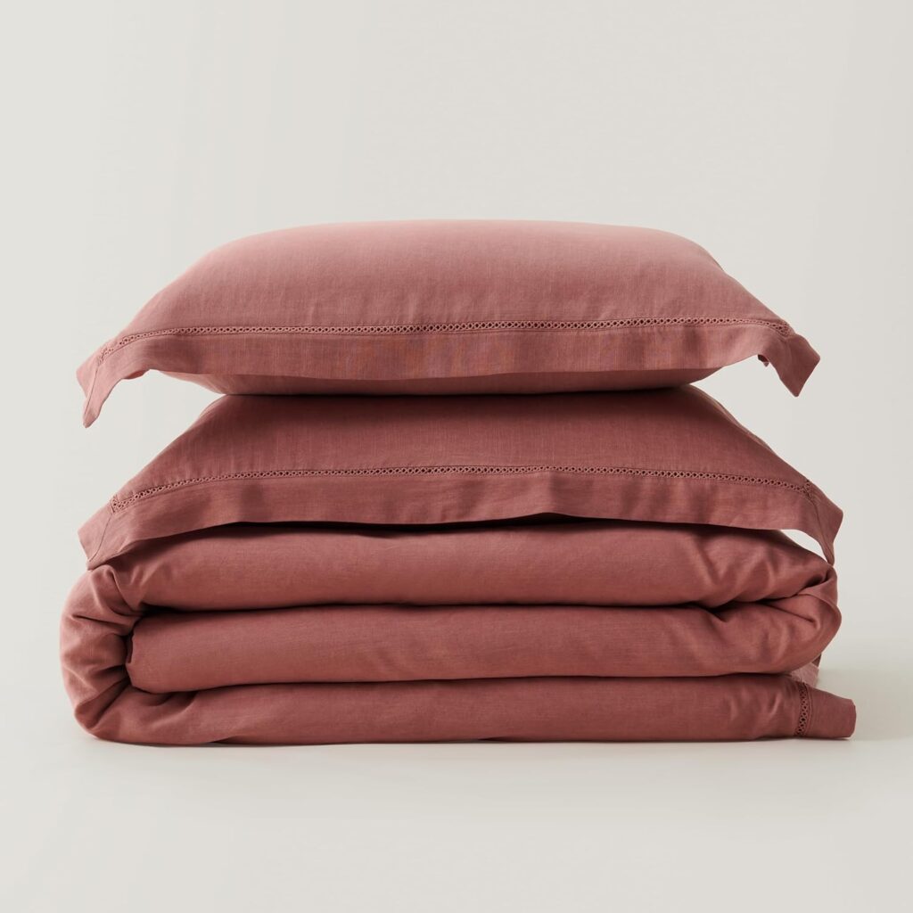 Double-stitched Linen Lyocell Duvet Cover Set