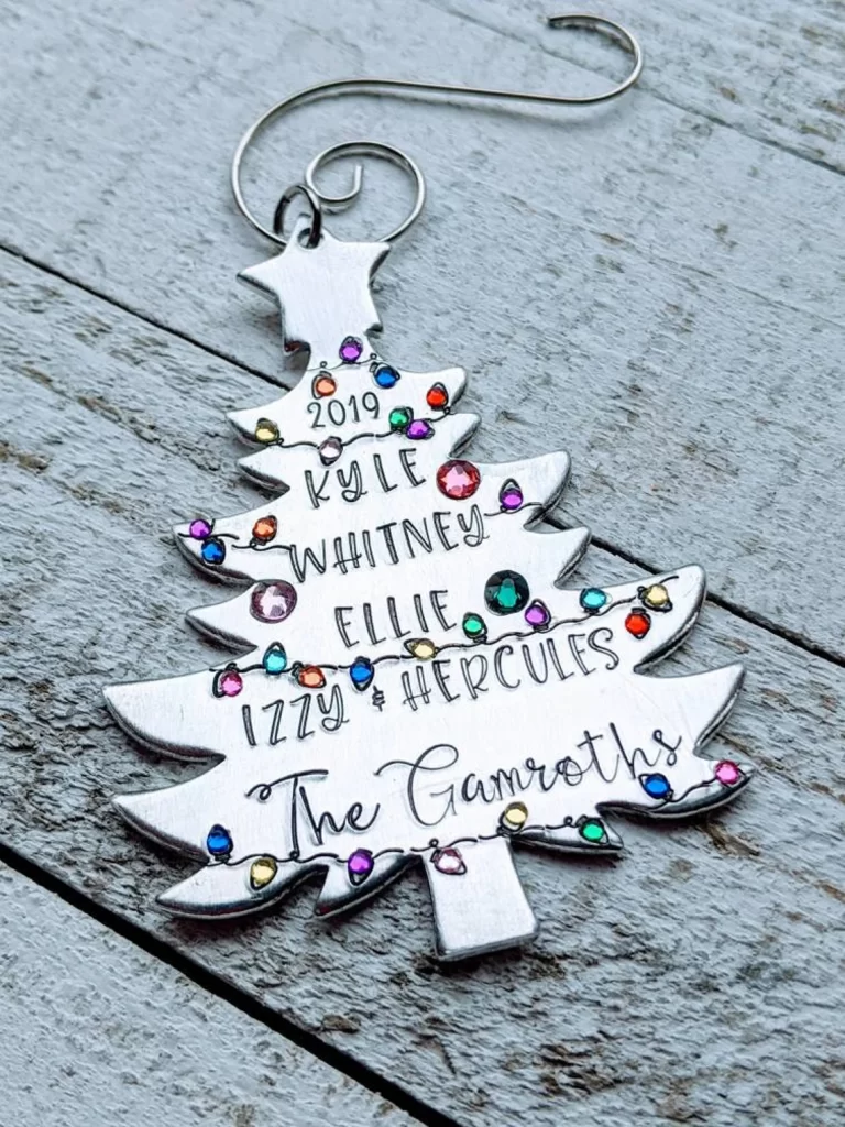 Personalized Christmas Gifts—Birthstone Christmas  Ornament Family Tree