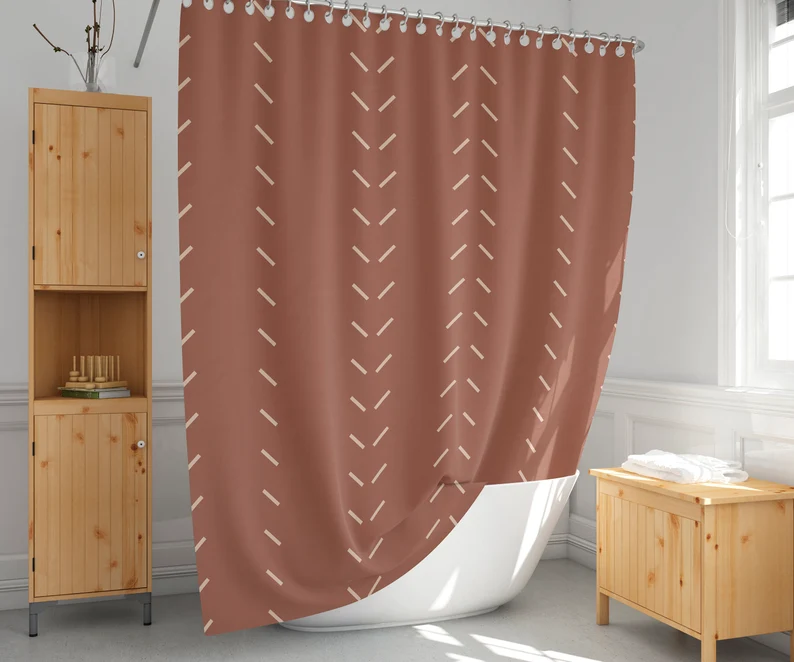 Boho Terracotta Shower Curtain