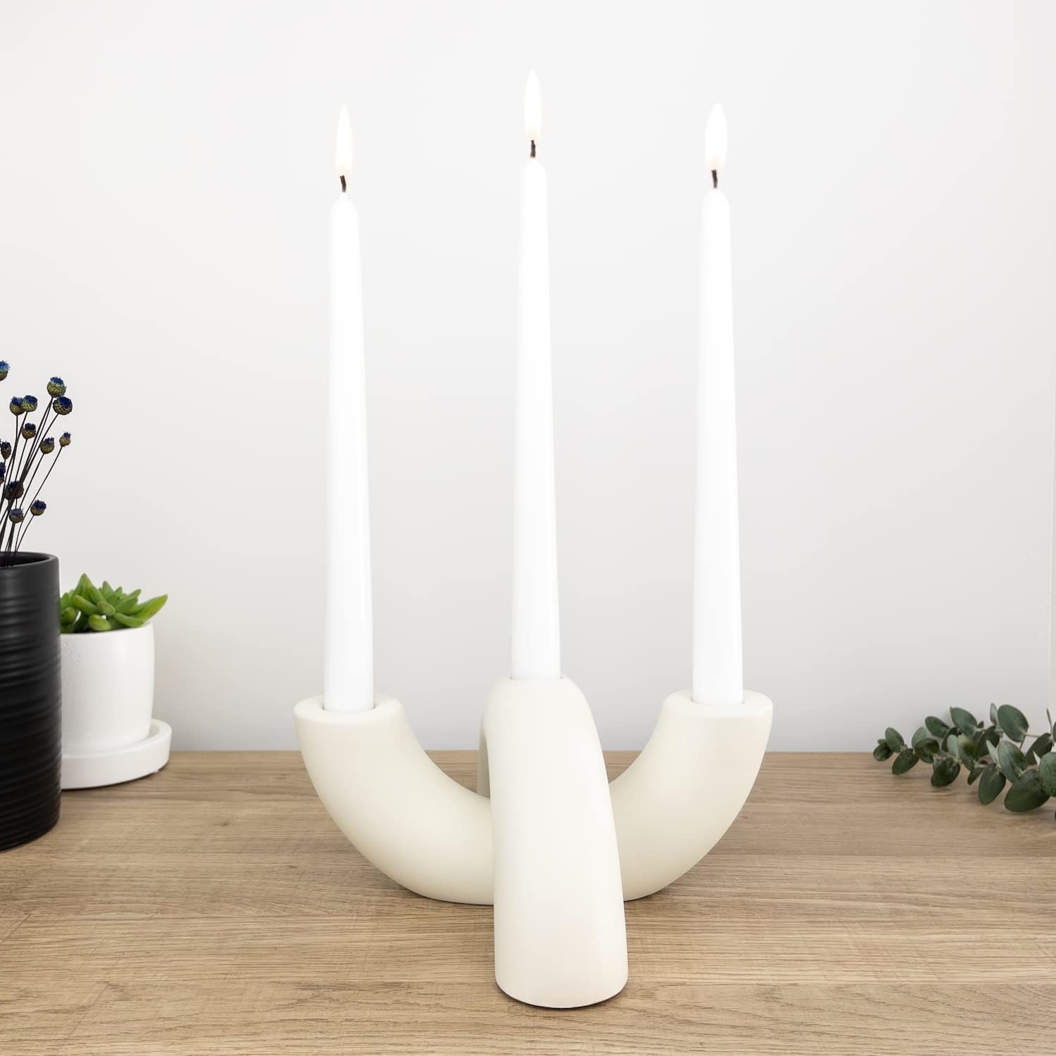 Candle Centerpiece—Minimalist Ceramic Candle Holders
