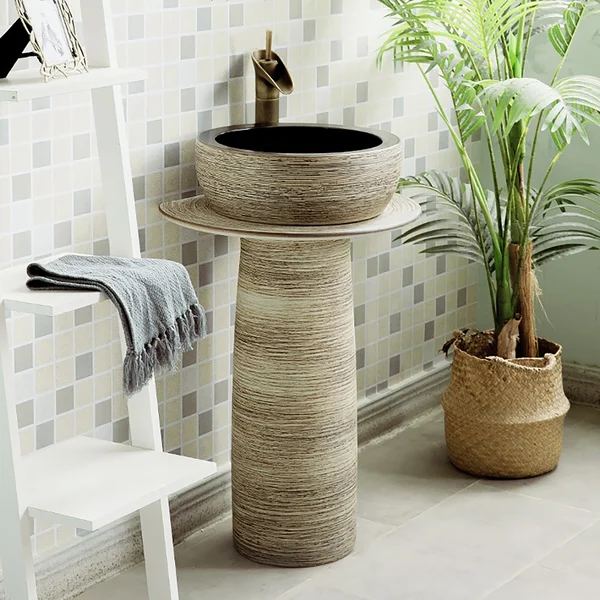 Zen Bathroom Ideas —Kaolin Clay Pedestal Sink