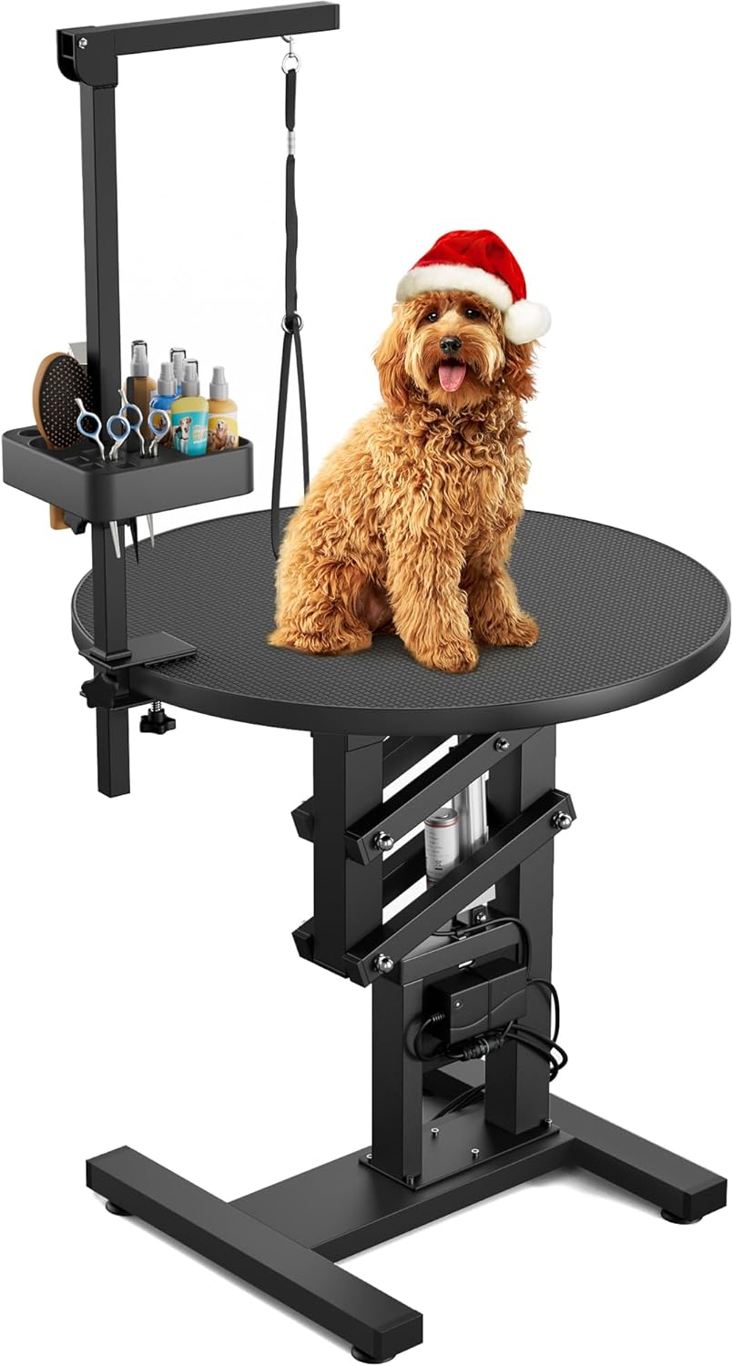 Small Mudroom Ideas—Electric Lift Dog Grooming Station