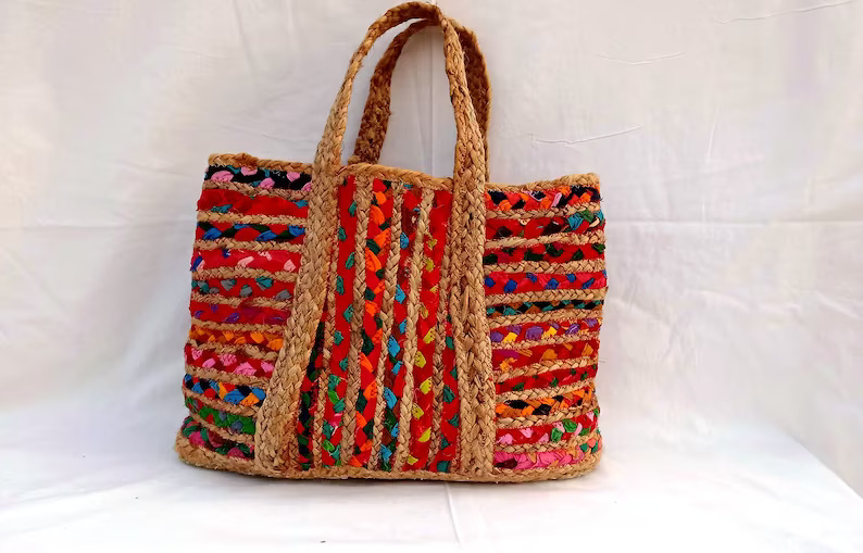 Gifts for Mother's Day—Indian Ethnic Handmade Jute Bag