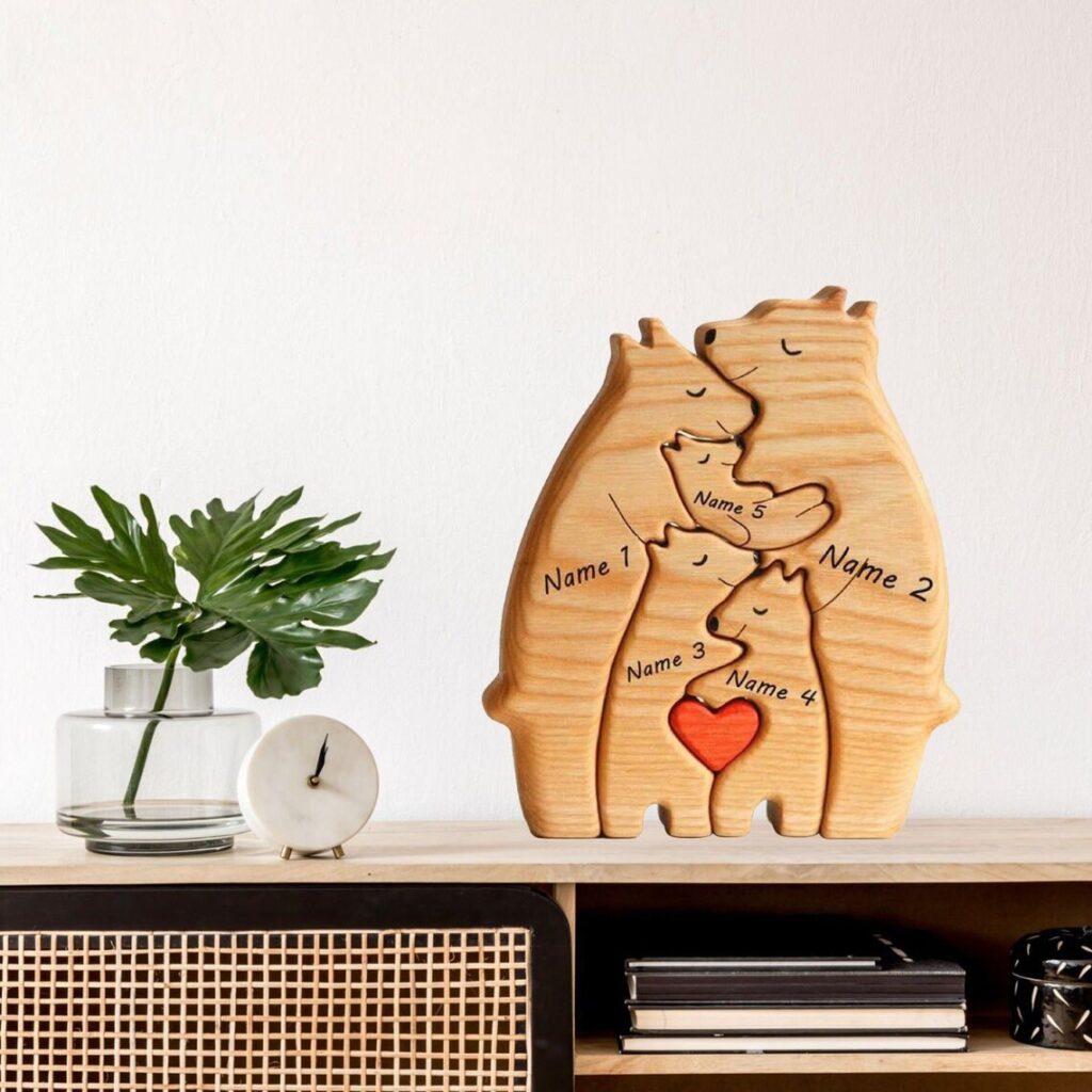 Gifts for mother's day —Wooden Bear Family Puzzle