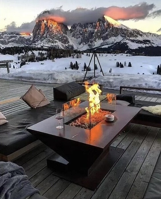 outdoor fire pit table