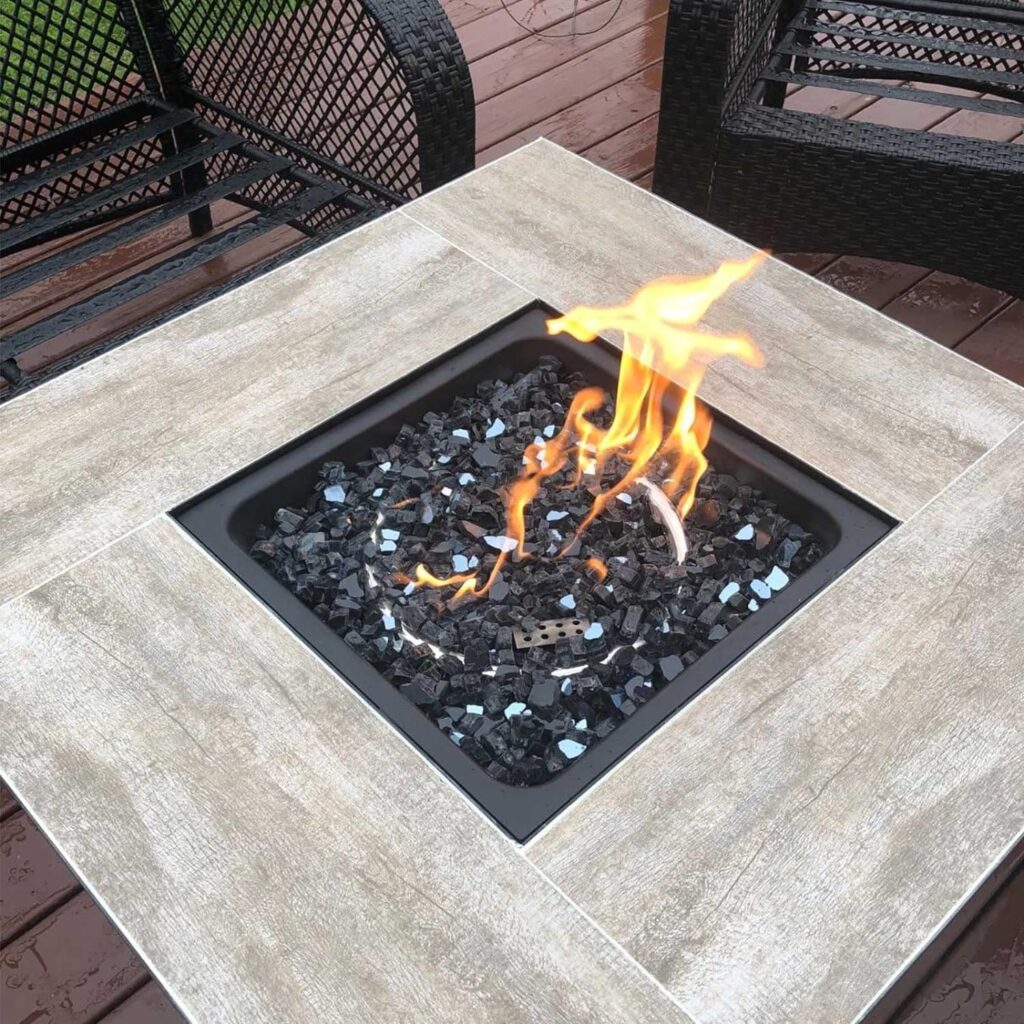 fire pit rocks—reflective black fire glass