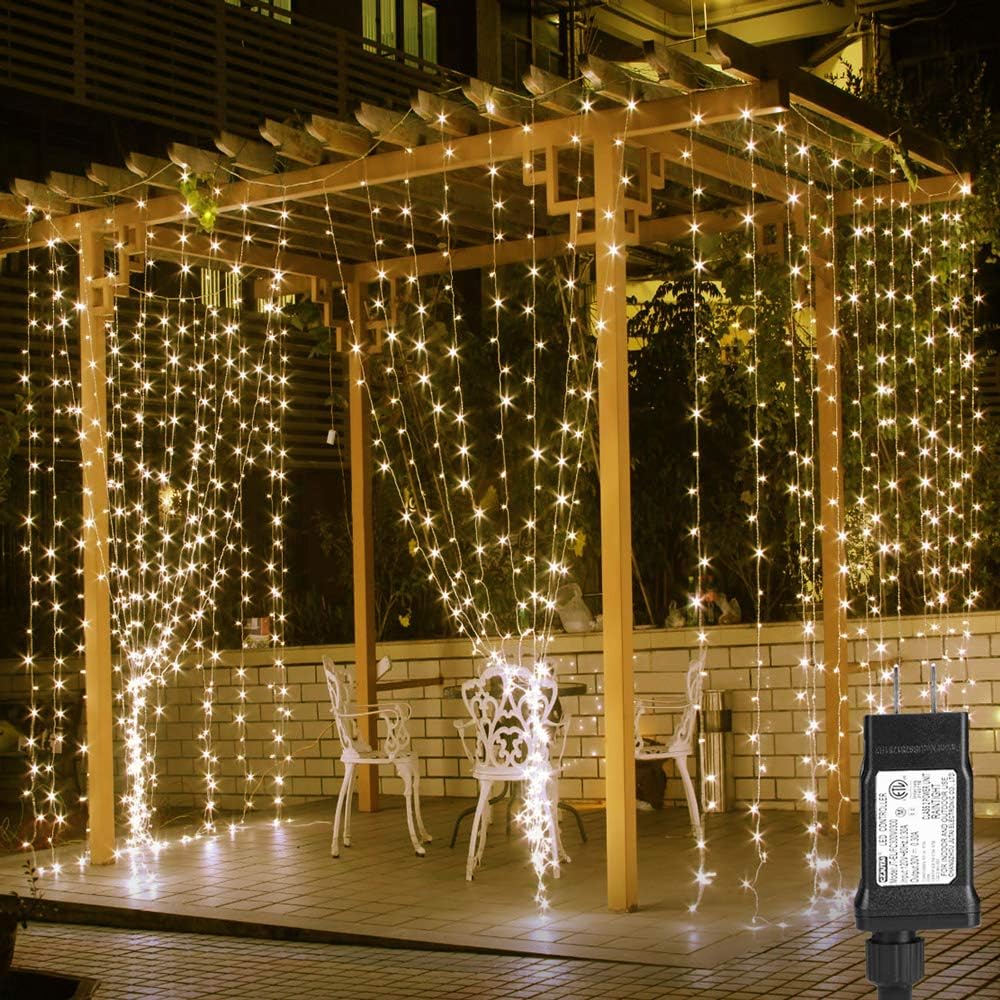 Fire Pit Lighting Ideas—Twinkle LED Curtain Lights