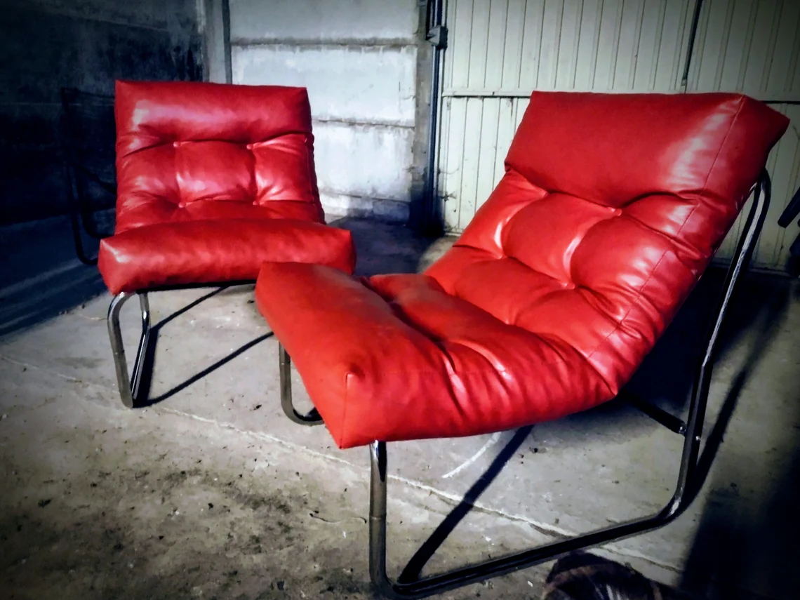 Vintage IKEA—Pixi Red Lounge Chairs