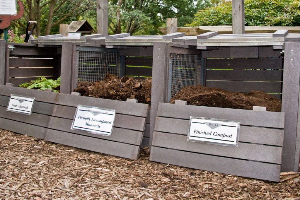 A Composting Area Set Up in Outdoor Space