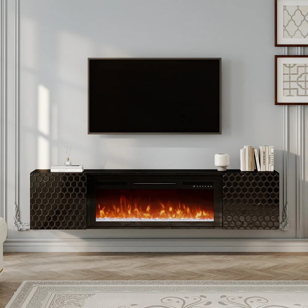 Good labor day sales on Bedbath&beyond—Wall Mounted TV Stand with Electric Fireplace