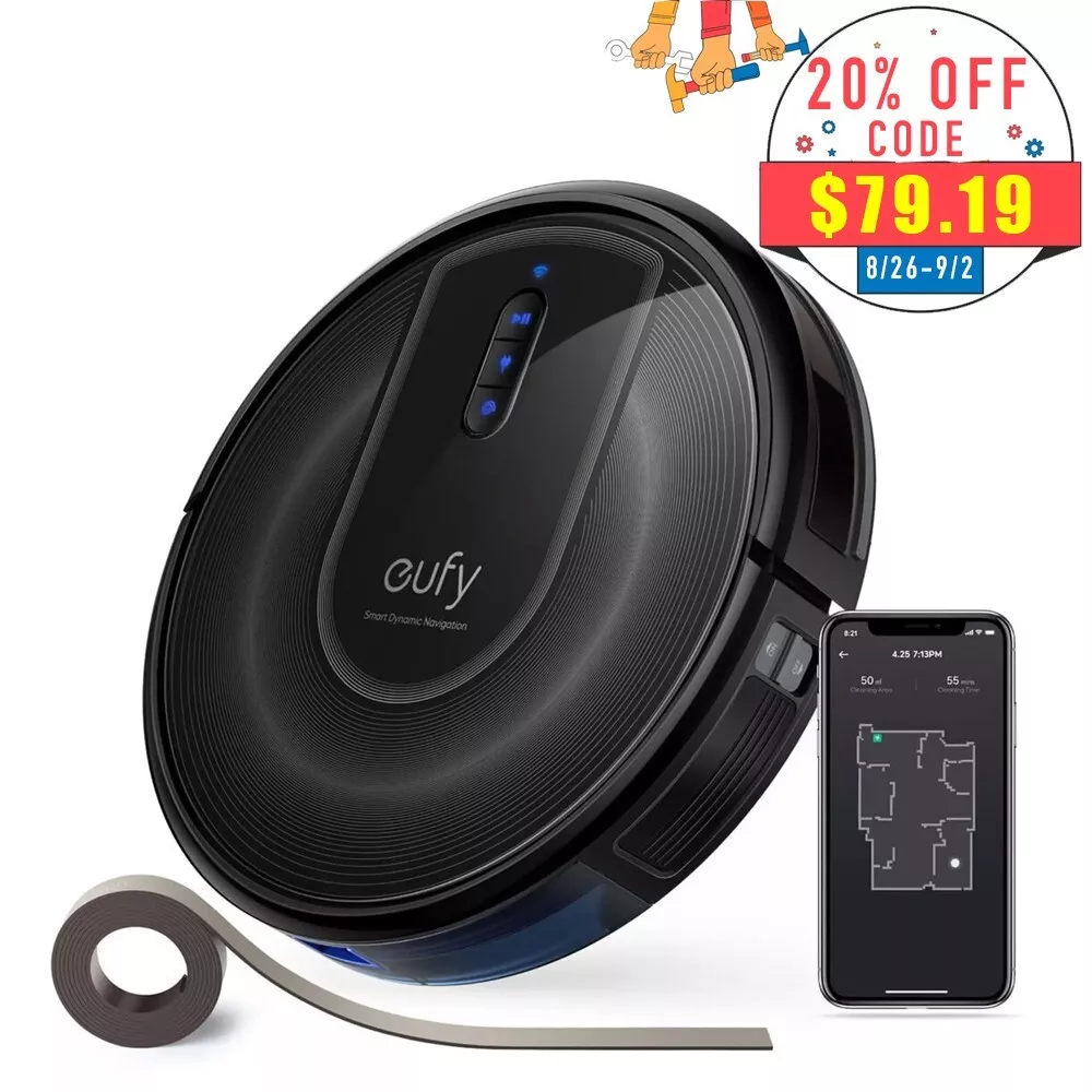 Good Labor Day Sales on eBay—eufy RoboVac G30 Verge Robot Vacuum Cleaner with Home Mapping Wi-Fi 2000Pa Suction