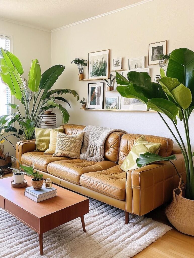 Living Room Wall Decor—arranging plants for a stylish living room wall decor
