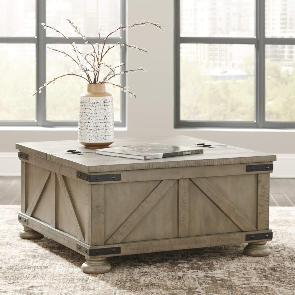 Coffee Table with Storage—Ashley Aldwin's Farmhouse Square Coffee Table with Lift Top for Storage