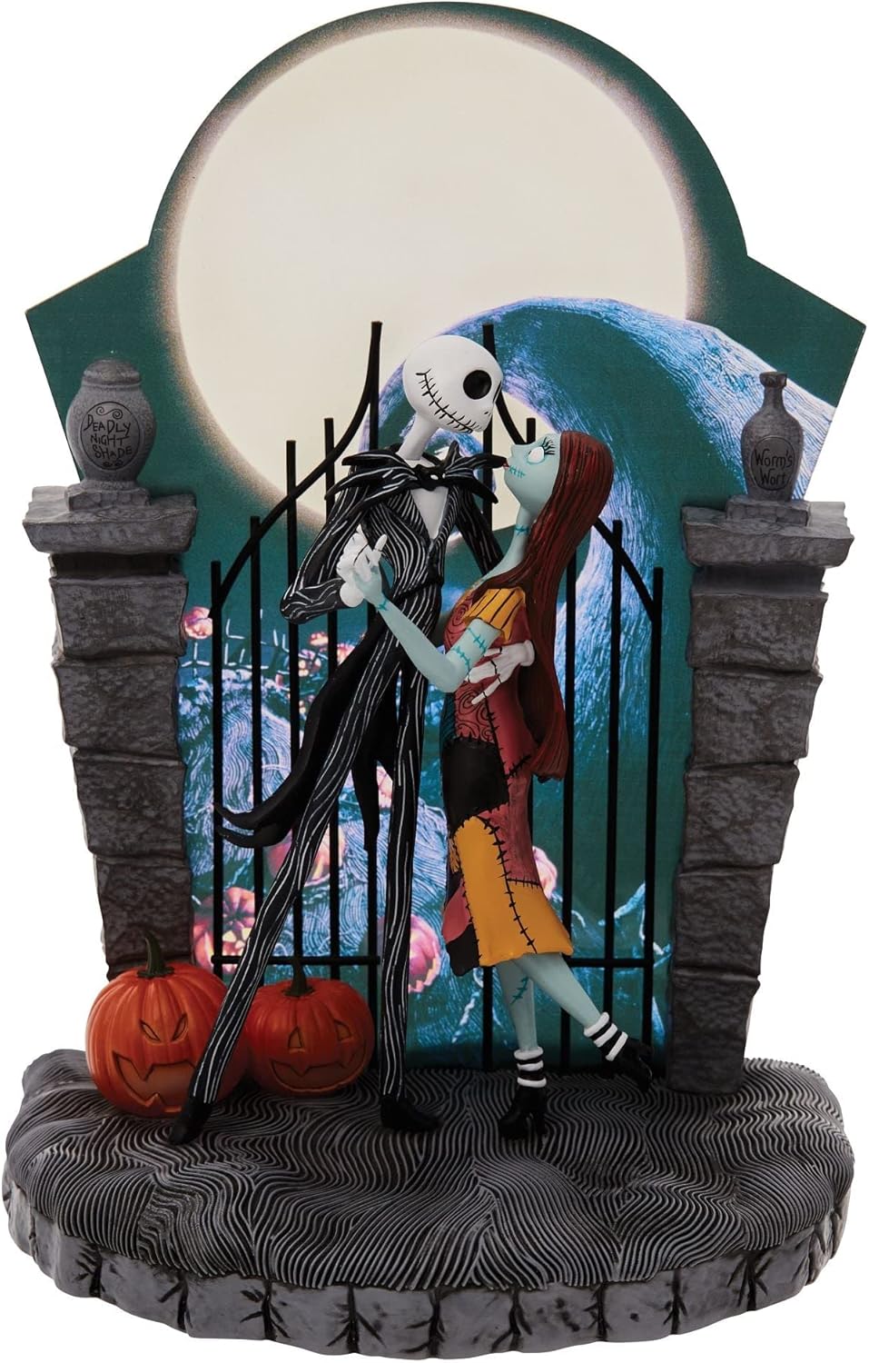 The NIghtmare Before Christmas Halloween Decortions—Jack and Sally Dancing Lit Figurine