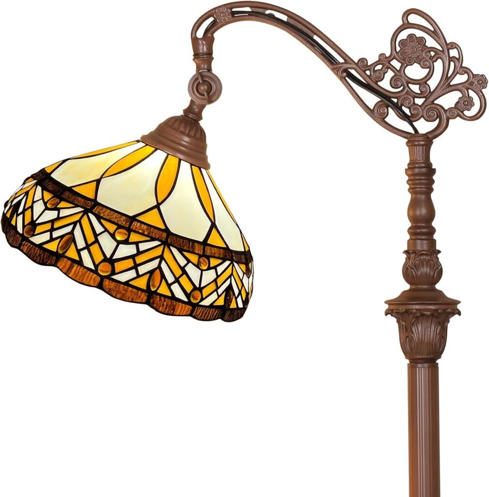 Capulina Arched Gooseneck Adjustable Tiffany Floor Lamp