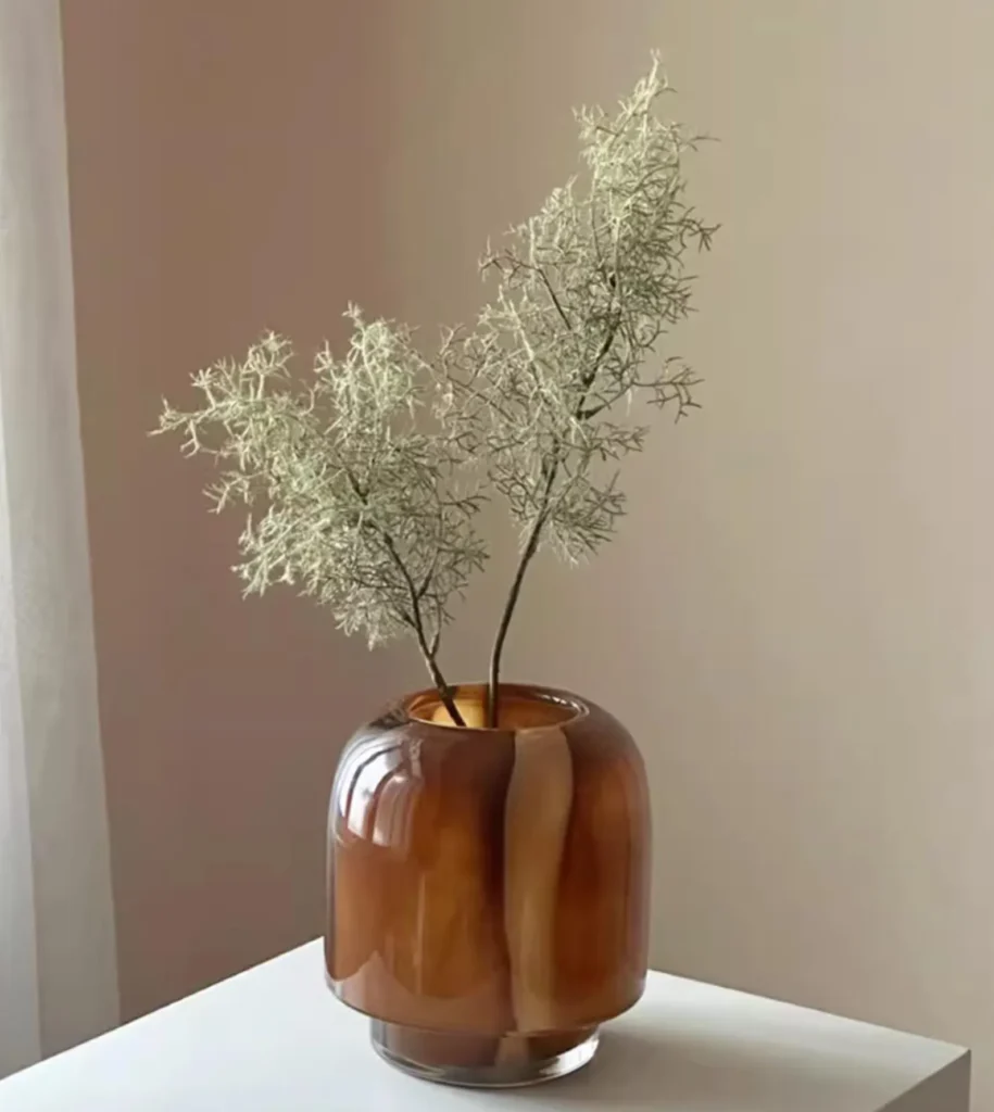 Coffee Table Decor Ideas—Handmade Wabi-Sabi Glass Flower Vase 