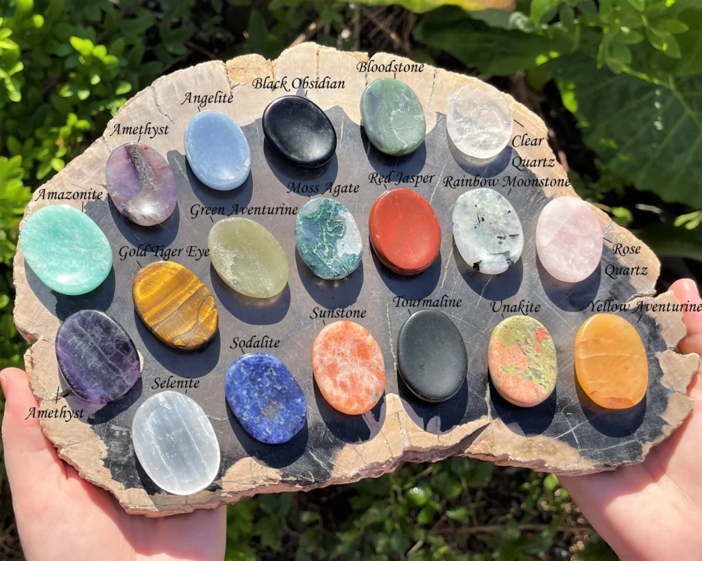 Coffee Table Decor Ideas—Natural Crystal Worry Stones 